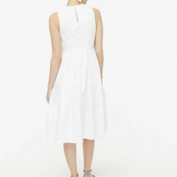 J Crew Women's White Cottagecore Sleeveless tiered dress Size 4 EUC sundress - Picture 3 of 9